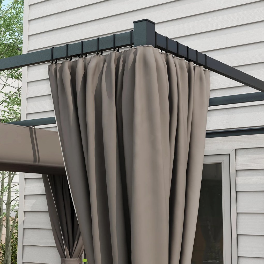 Pérgola de Jardim Estoril – 3x3 m – Cinza – Teto e Laterais Retráteis