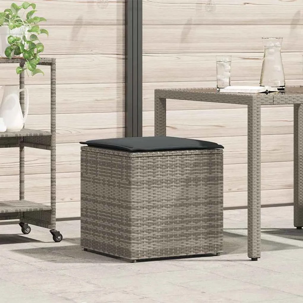 Caixa de Armazenamento Externa Cinza e Cinza Escuro Rattan Grande
