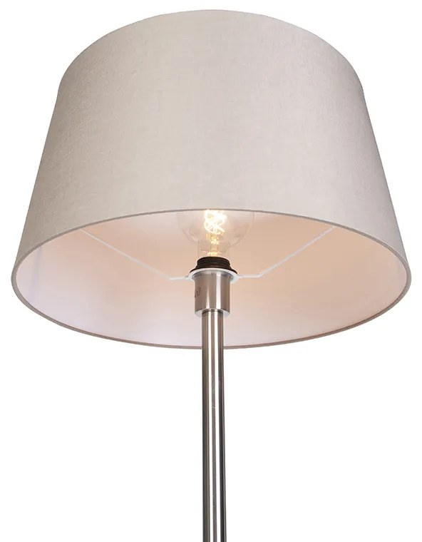 Candeeiro de pé moderno em aço com cúpula bege 45 cm - Simplo Moderno
