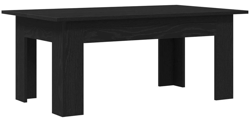 Mesa de café vidaXL Preta em Carvalho 100x60x42 cm em Madeira de Engen