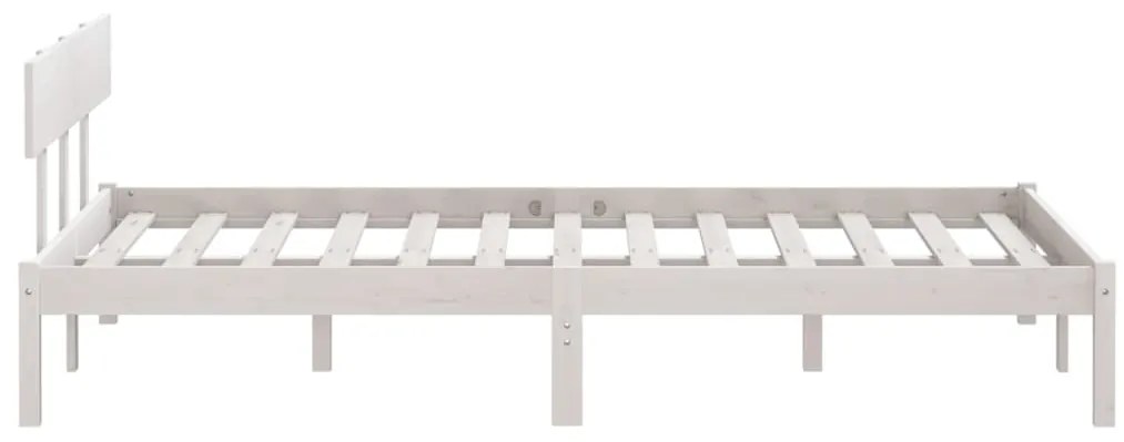 Estrutura de cama 160x200 cm pinho maciço branco