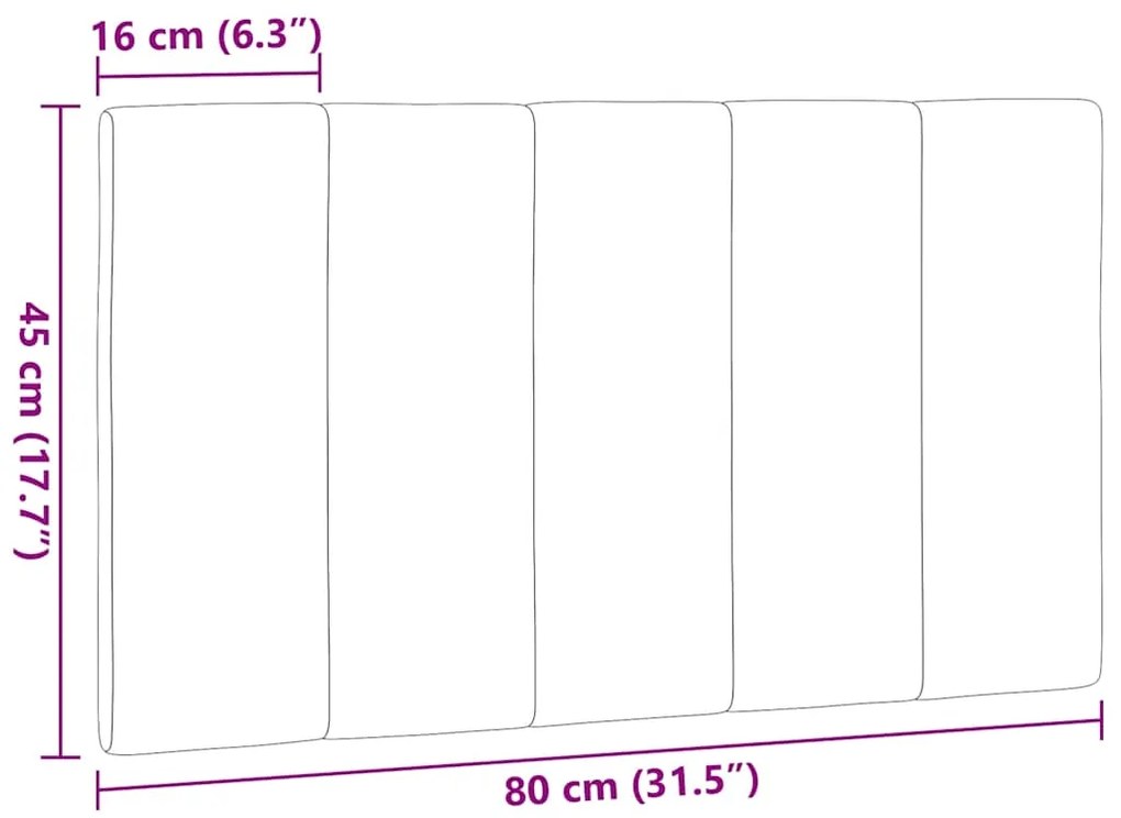 Almofadão de cabeceira 80 cm tecido cinzento-acastanhado