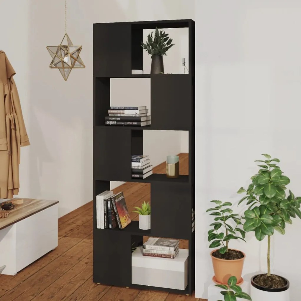 809090 vidaXL Estante/divisória 60x24x155 cm contraplacado preto