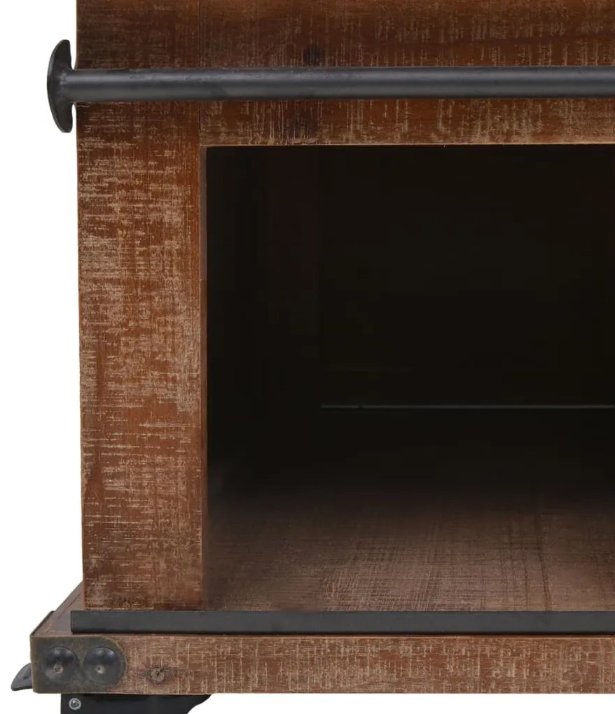 Mesa de centro em madeira de abeto maciça 91x51x38 cm castanho