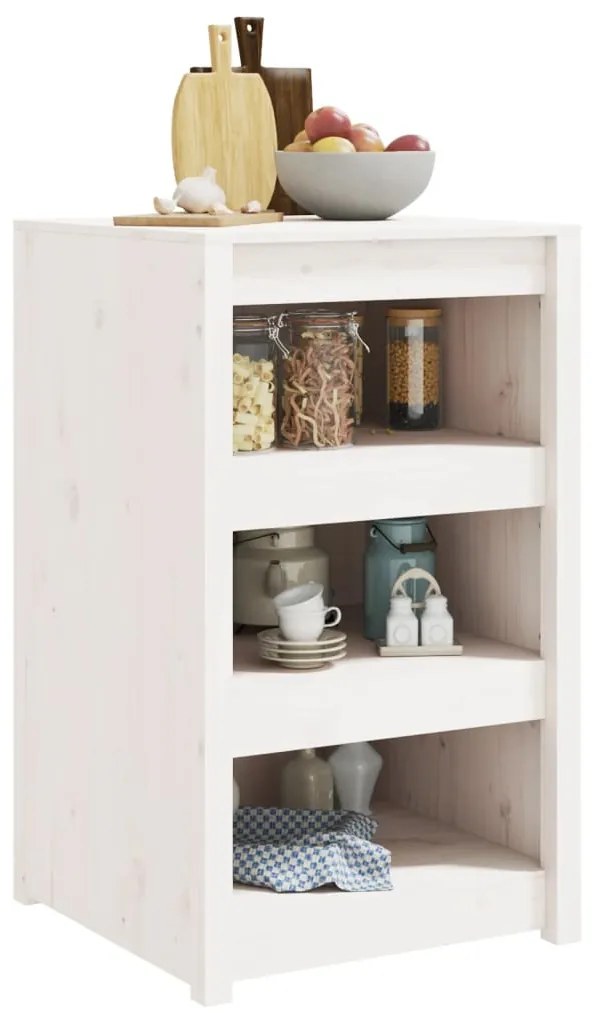Armário de cozinha p/ exterior 55x55x92 cm pinho maciço branco