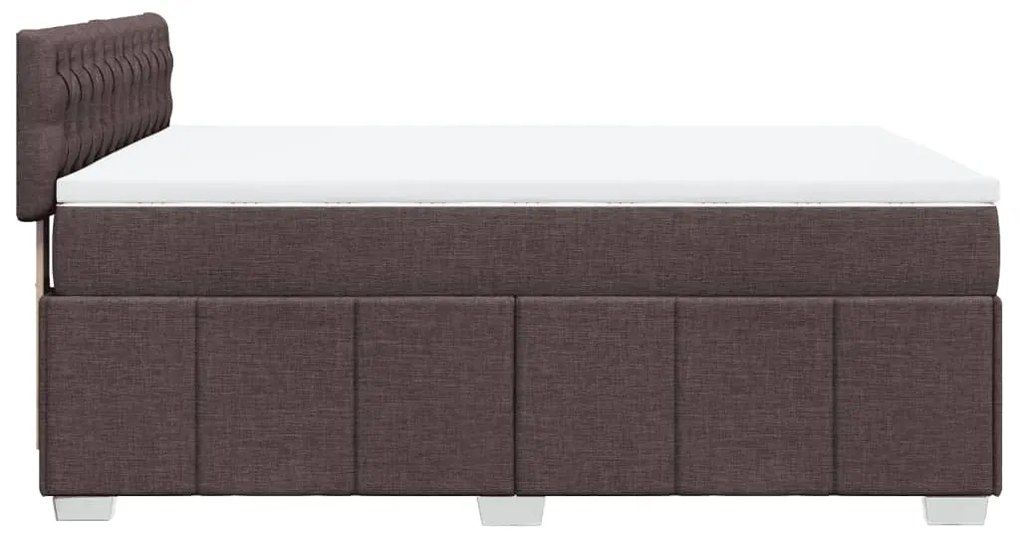 Cama com molas/colchão 160x200 cm tecido castanho-escuro