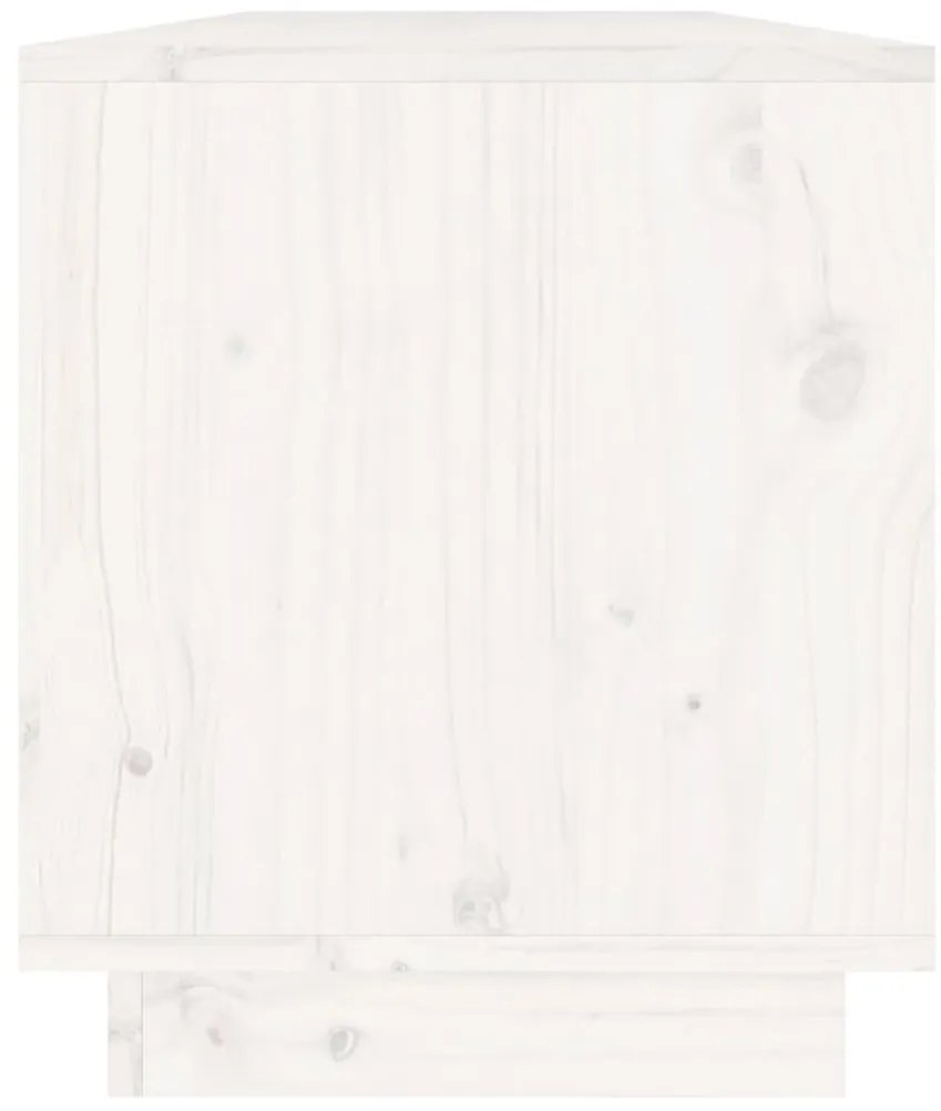 Móvel de TV 110,5x34x40 cm madeira de pinho maciça branco