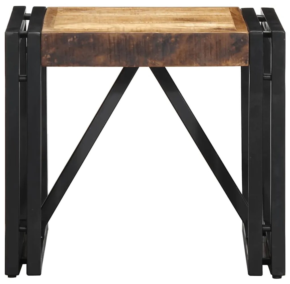 Mesa de centro 40x40x35 cm madeira de mangueira áspera maciça