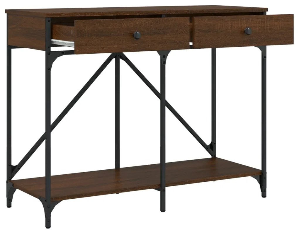 Mesa consola 100x39x78,5 cm derivados madeira carvalho castanho