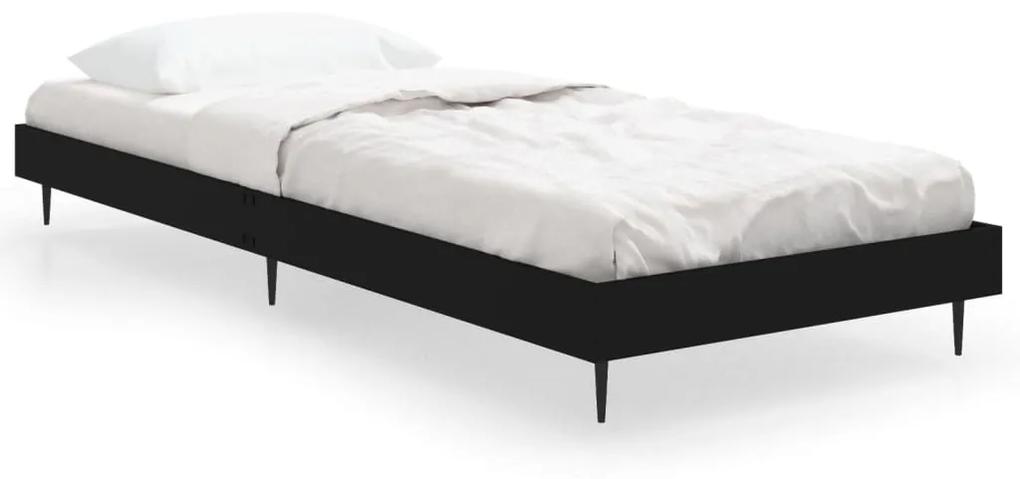 Estrutura de cama 75x190 cm derivados de madeira preto