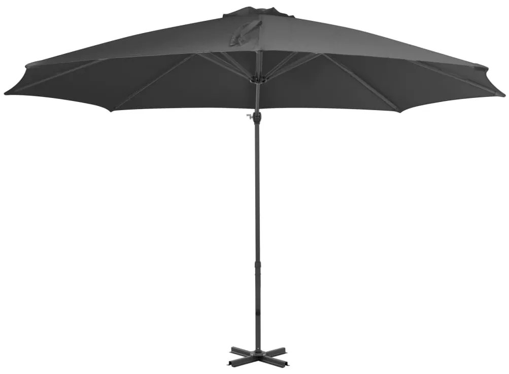 Guarda-sol cantilever com poste alumínio 300 cm antracite
