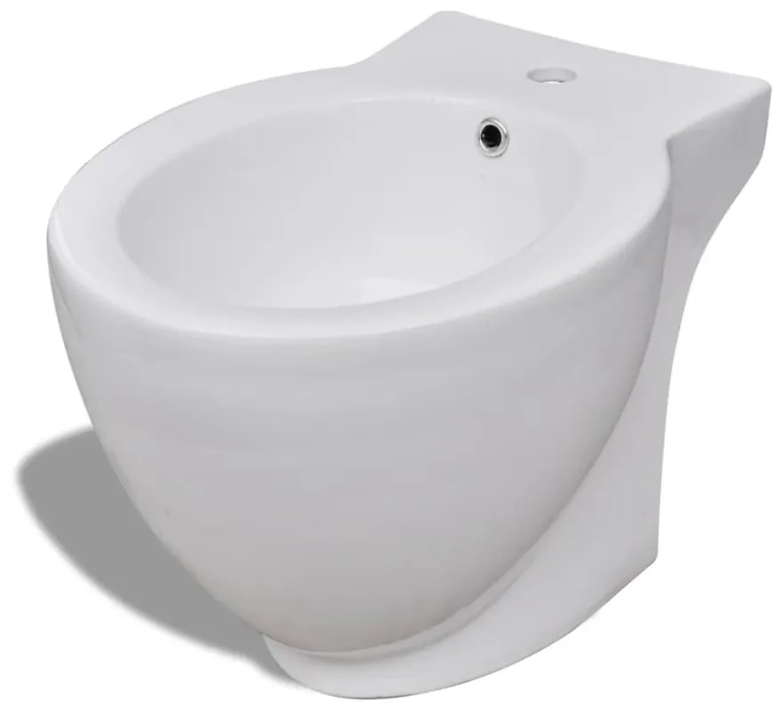 Conjunto com sanita e bidé cerâmica branca