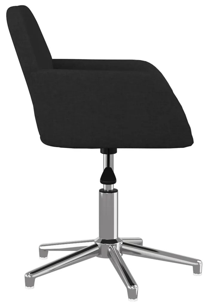 Cadeiras de jantar giratórias 2 pcs tecido preto