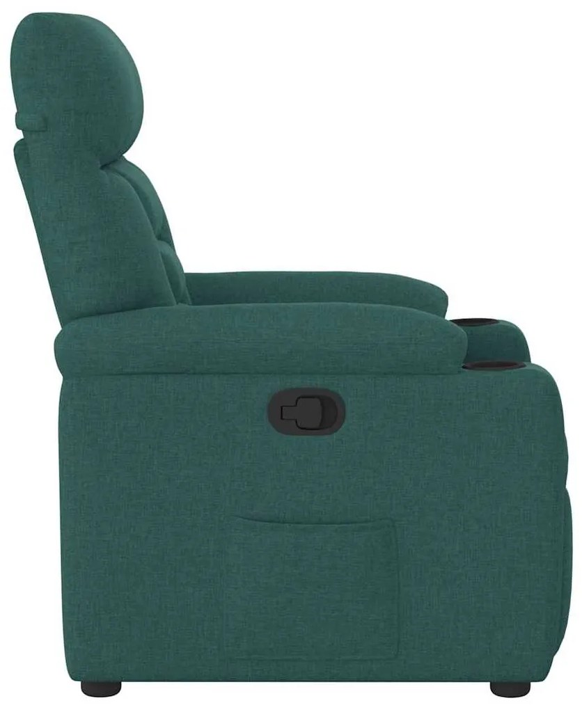 Poltrona reclinável tecido verde-escuro