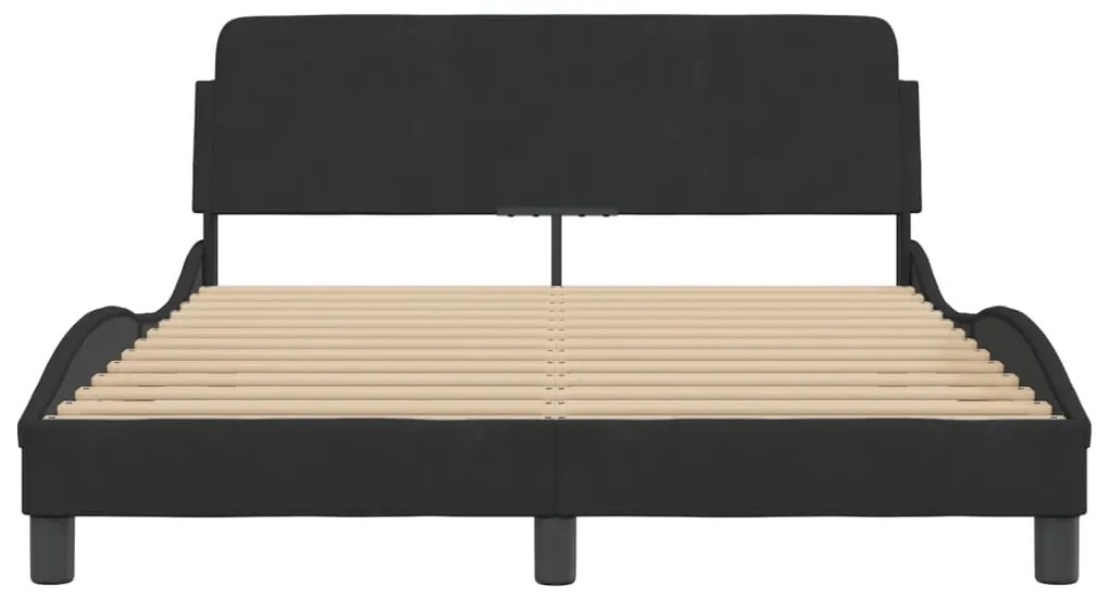 Estrutura de cama sem colchão 120x200 cm veludo preto