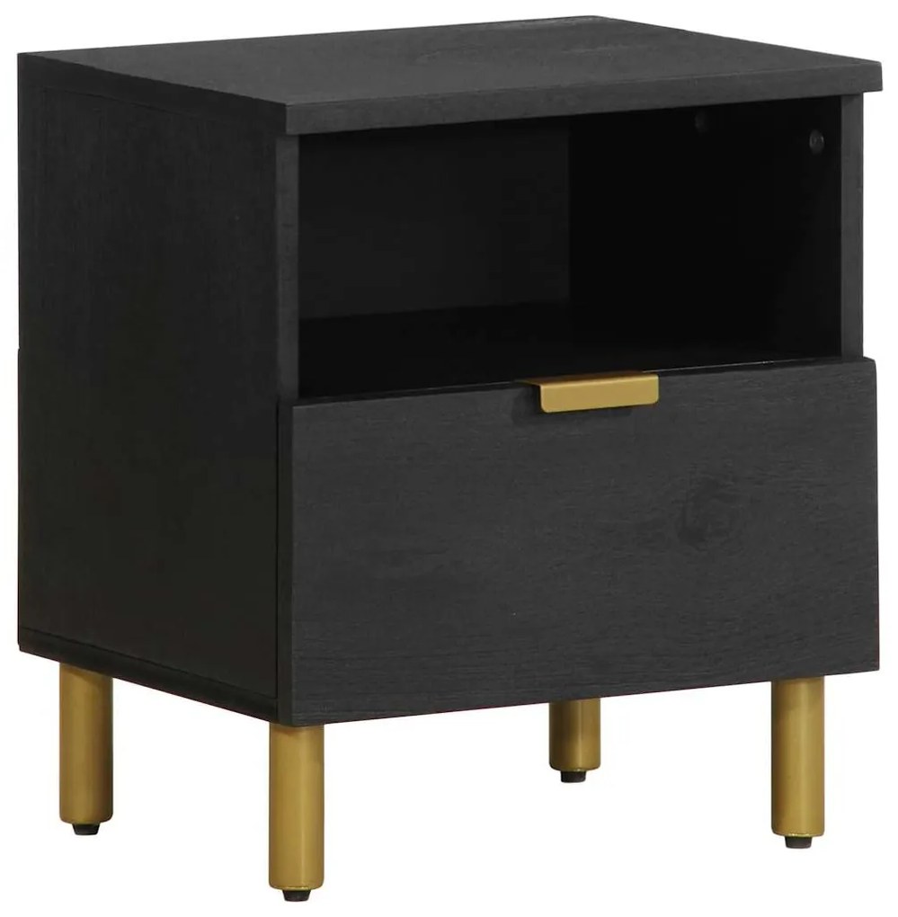 Mesa de cabeceira 40x33x46 cm derivados de madeira preto