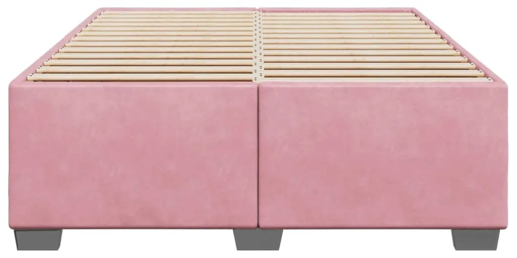Estrutura de cama 140x190 cm veludo rosa