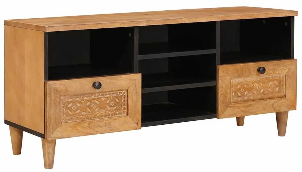 vidaXL Gabinete para TV com gaveta Castanho-claro 100 x 33 x 46 cm