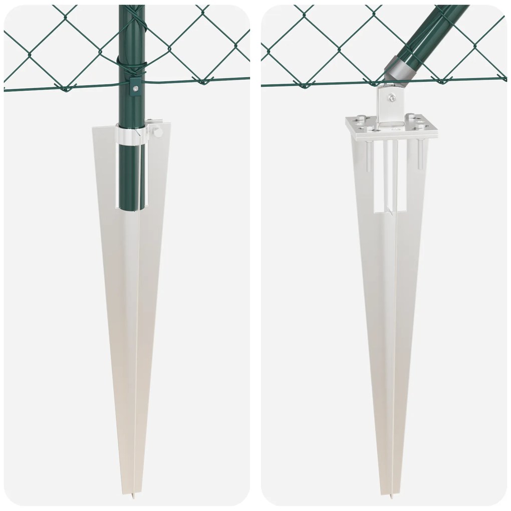 Cerca de Cadeado com 7 Postes Spike 0,8x10 m Aço Galvanizado