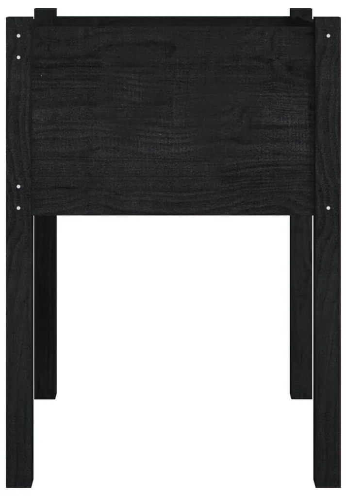 Vaso/floreira de jardim 2 pcs 50x50x70 cm pinho maciço preto