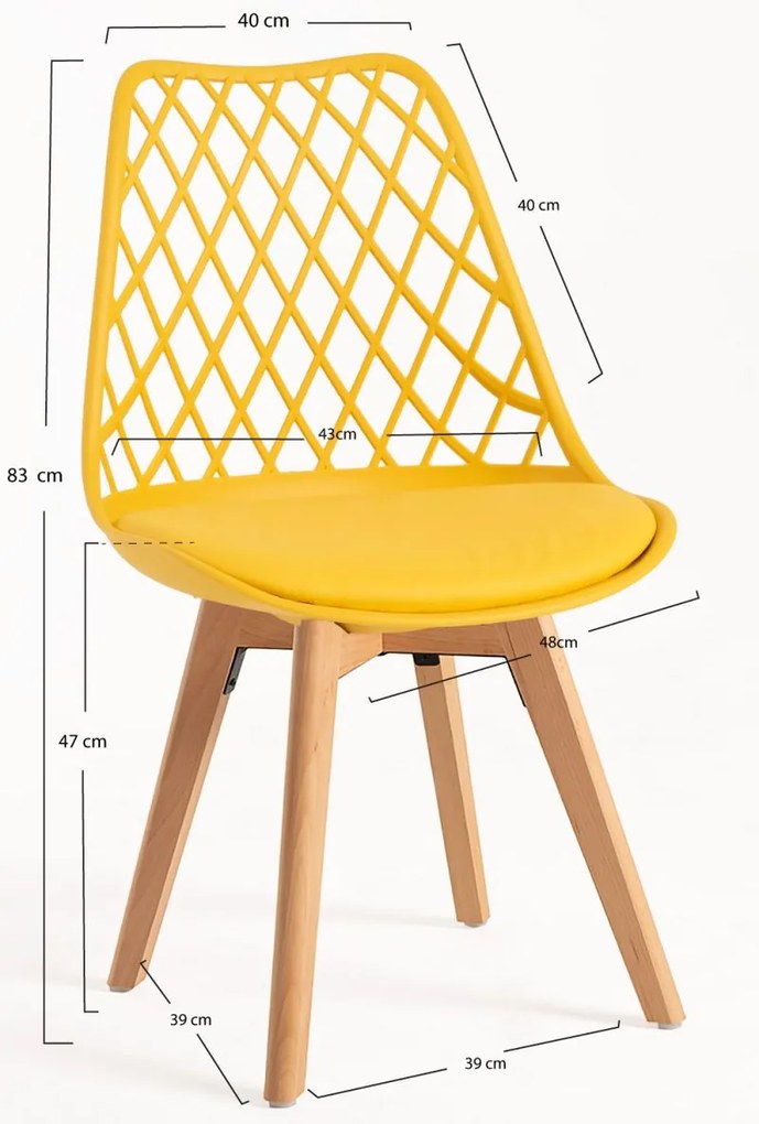 Pack 4 Cadeiras Mima - Amarelo