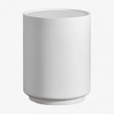 Pack De 2 Mesas De Cabeceira Ø35 Cm Em Cimento Darwys Branco - Sklum