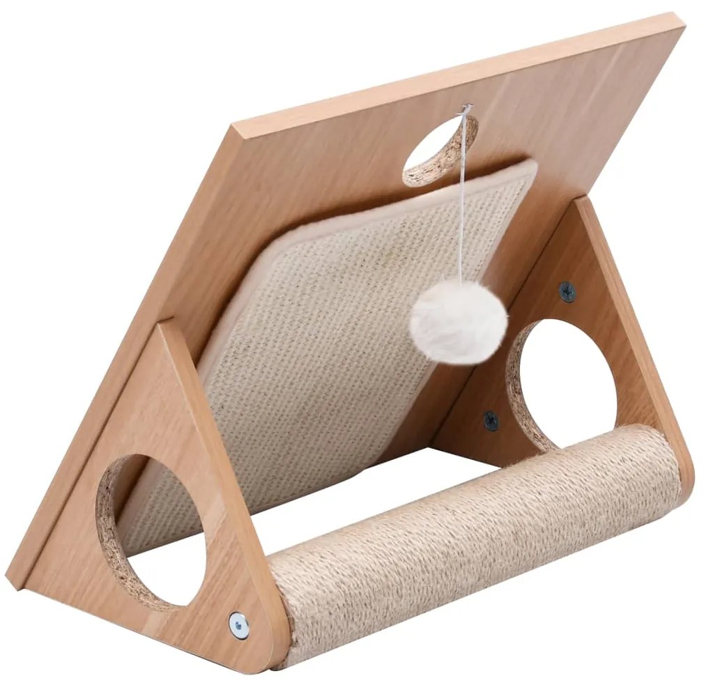 vidaXL Arranhador gatos triangular c/ tapetes arranhadores sisal 40 cm