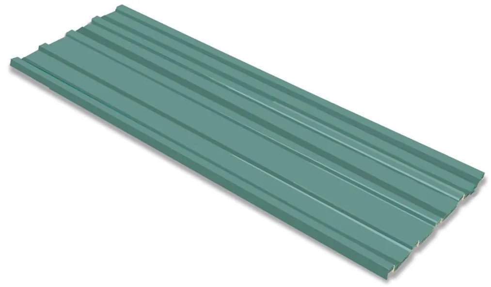 42984 vidaXL Painel de telhado 12 pcs em aço galvanizado verde