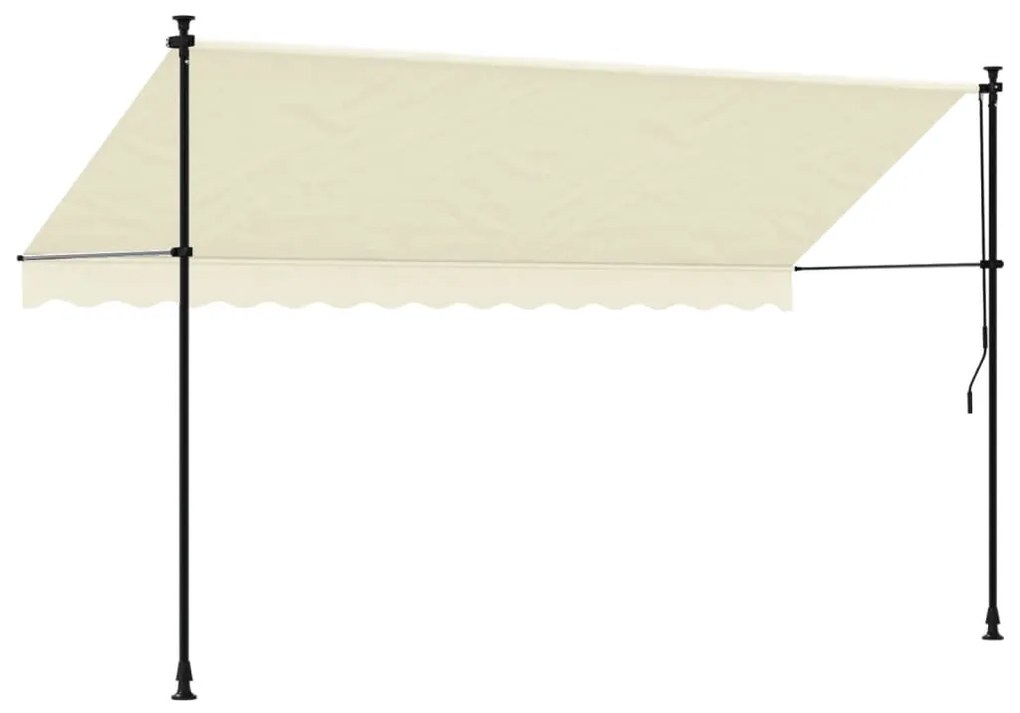 Toldo retrátil 350x150 cm tecido e aço cor creme