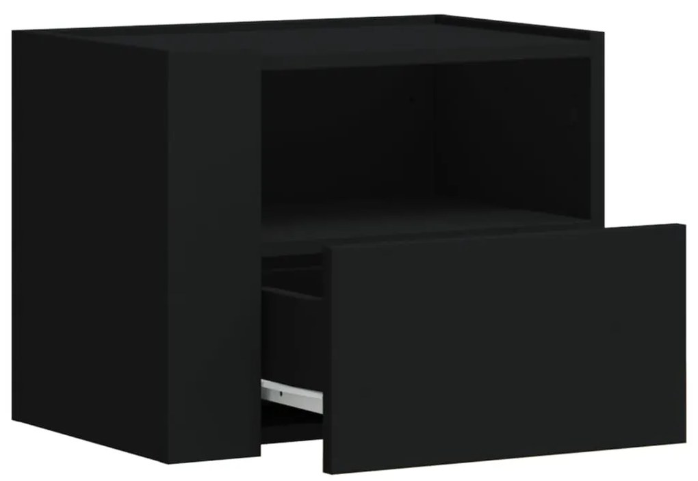 Mesa de cabeceira de parede 45x30x35 cm preto