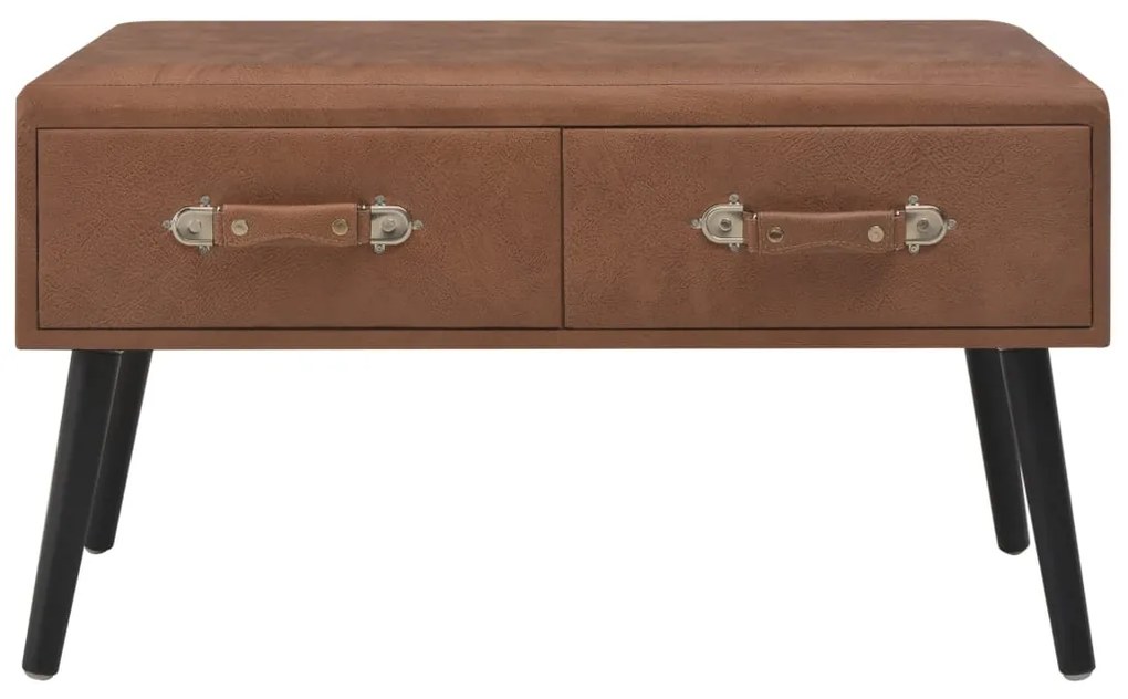 Mesa de centro 80x40x46 cm couro artificial castanho-escuro