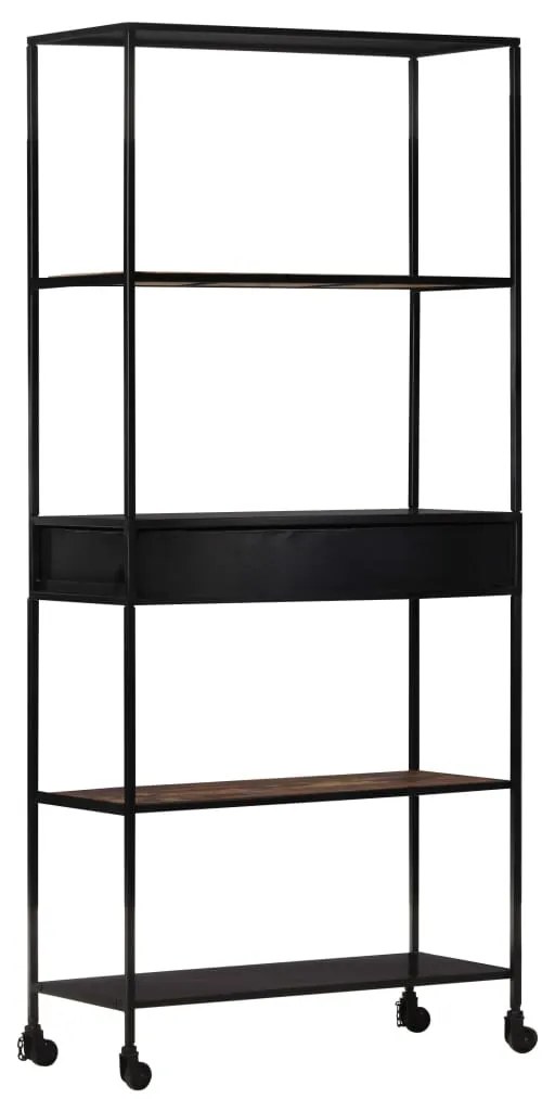 Estante 80x35x180 cm madeira de mangueira áspera e ferro