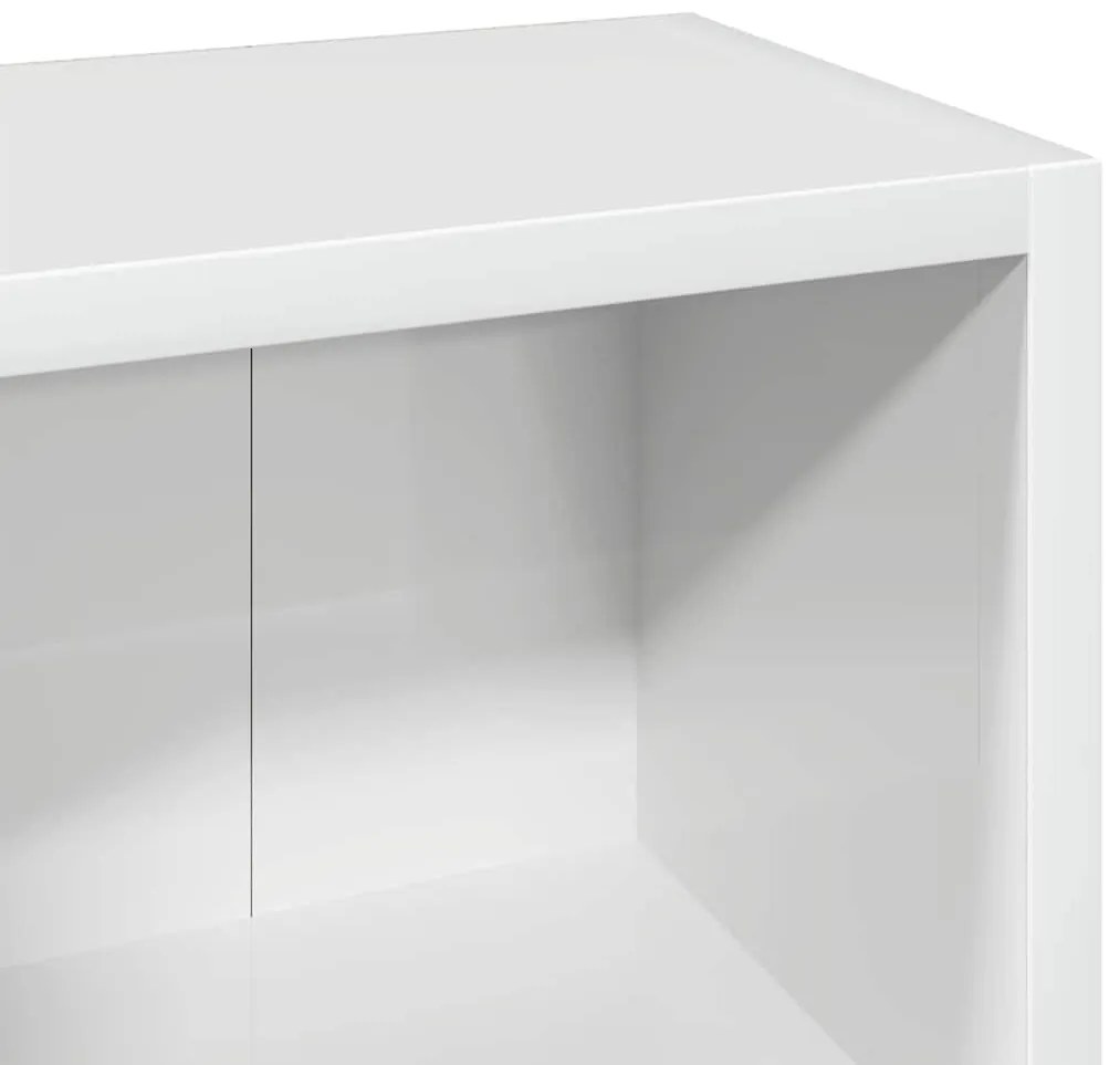 Armários CD 2 pcs 21x16x93,5cm contraplacado branco brilhante