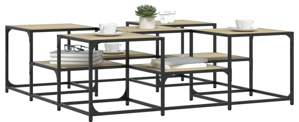 Mesa de centro 121x121x40 derivados de madeira carvalho sonoma