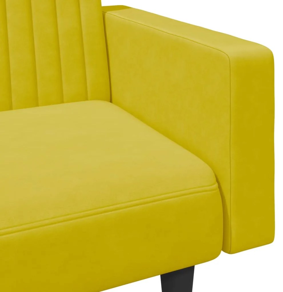 2 pcs conjunto de sofás veludo amarelo