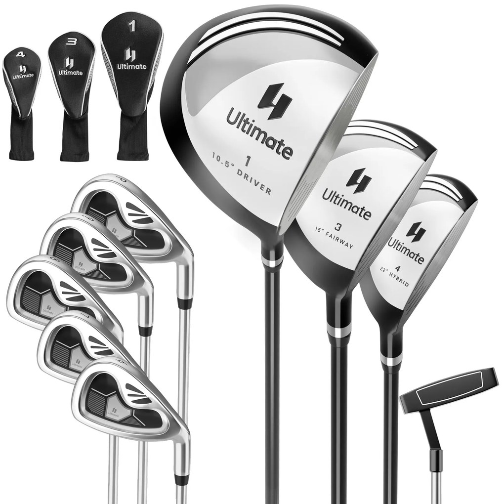 Conjunto completo de tacos de golfe masculino com 9 peças - Azul-marinho