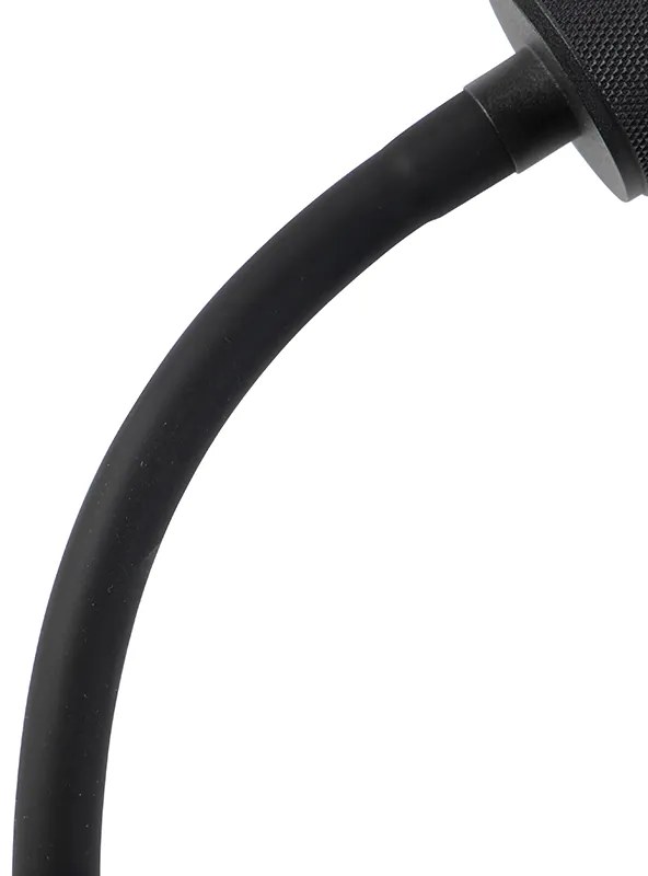 Candeeiro de braçadeira moderno preto com braço flexível - Cavalux