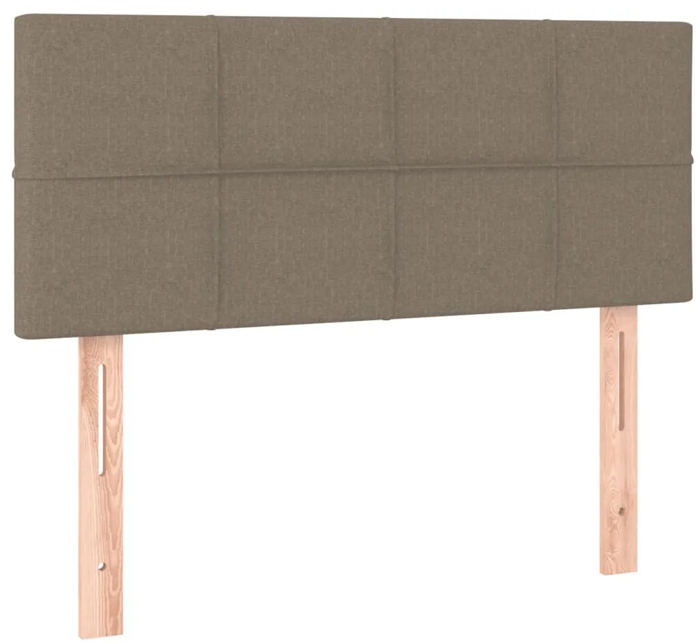 Cama boxspring c/ colchão 120x190cm tecido castanho-acinzentado