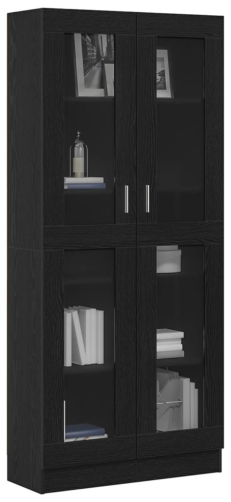 Armários de livros vidaXL 2 unidades Carvalho Preto 82,5x30,5x185 cm M