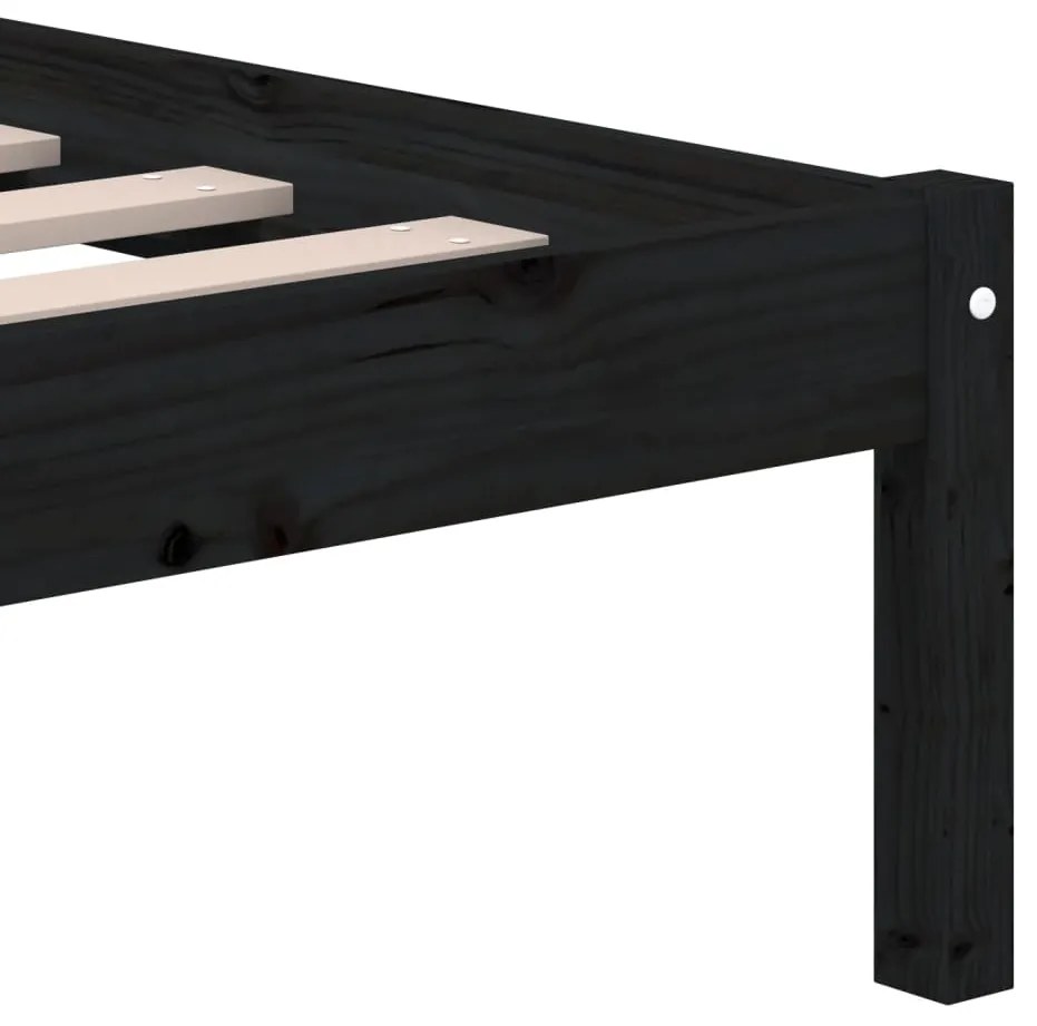 Estrutura de cama super king 180x200 cm madeira maciça preto