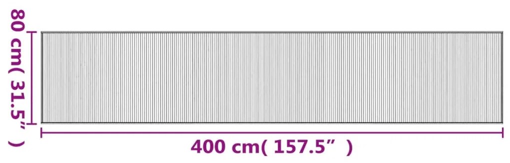 Tapete retangular 80x400 cm bambu preto
