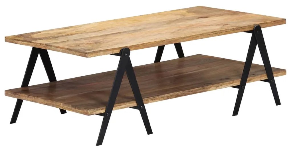 Mesa de centro em madeira de mangueira maciça 115x60x40 cm