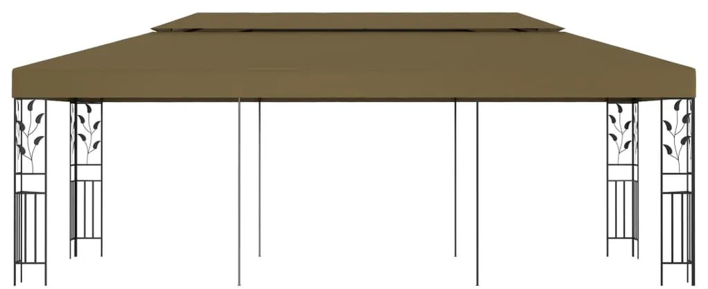 Gazebo 6x3 m 180 g/m² cinzento-acastanhado