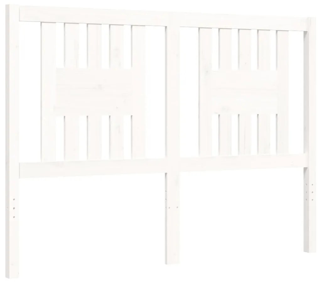 Estrutura de cama com cabeceira 120x200cm madeira maciça branco