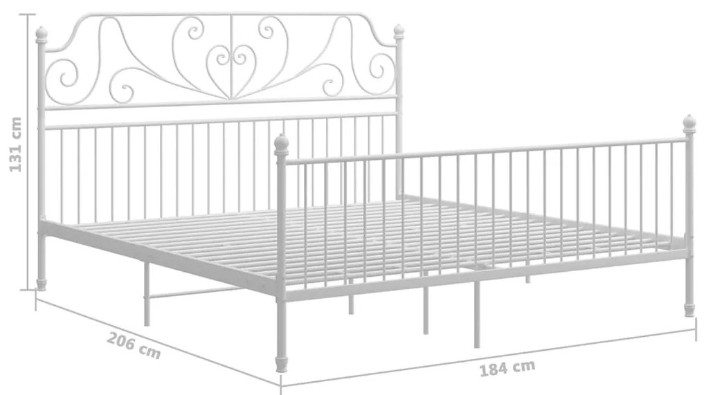 Estrutura de cama metal 180x200 cm branco