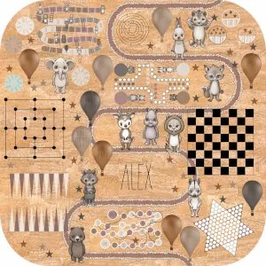 Tapete para crianças cheio de jogos - Animais escandinavos