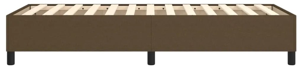 Estrutura de cama sem colchão 90x190 cm tecido castanho-escuro