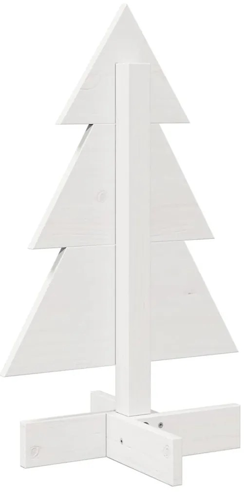 Árvore Natal decorativa 60 cm madeira de pinho maciça branco