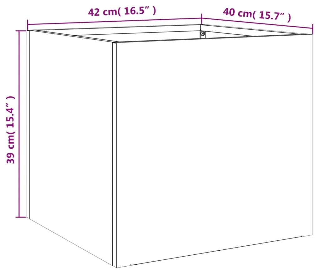 Vaso/floreira 42x40x39 cm aço branco