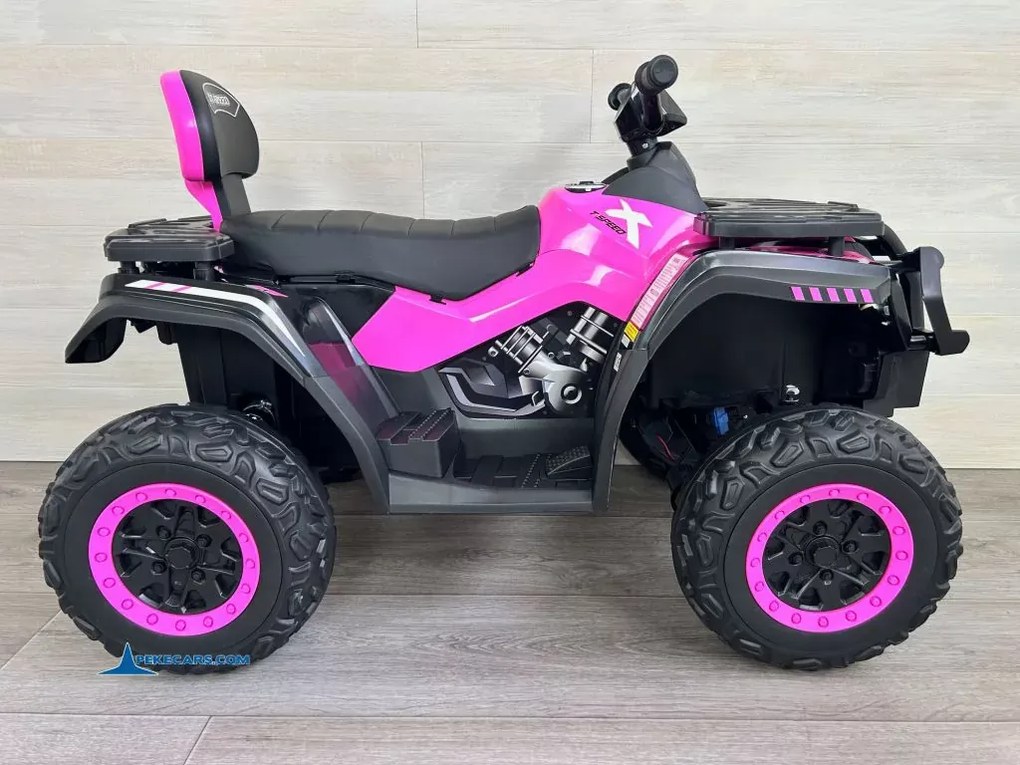 Moto 4 Eléctrica para crianças XT-SPEED 24V, 4x4, Rodas de borracha, Assento em couro sintético Rosa